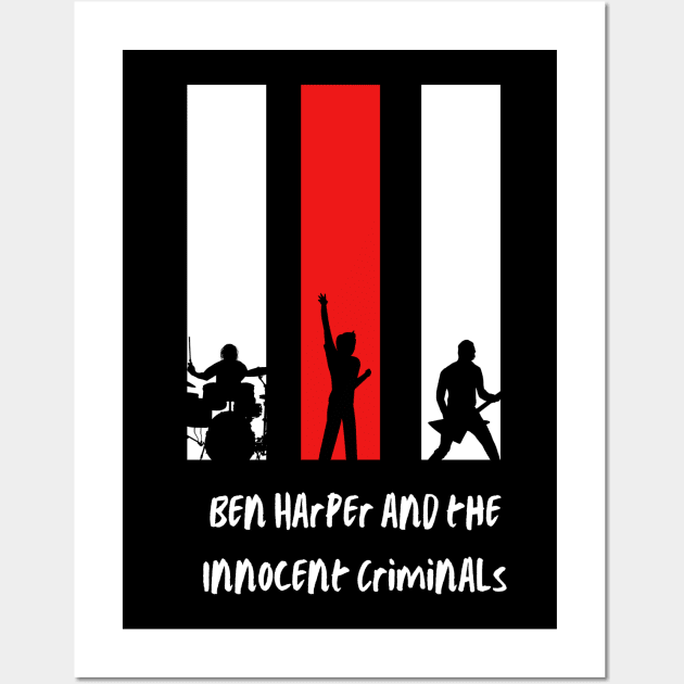 three boy Ben Harper and the Innocent Criminals vintage Wall Art by anubis official